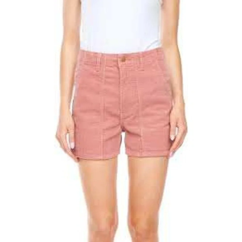 Wrangler Mom Short Effortless Pink Corduroy High Waisted Seamed Shorts Size 29